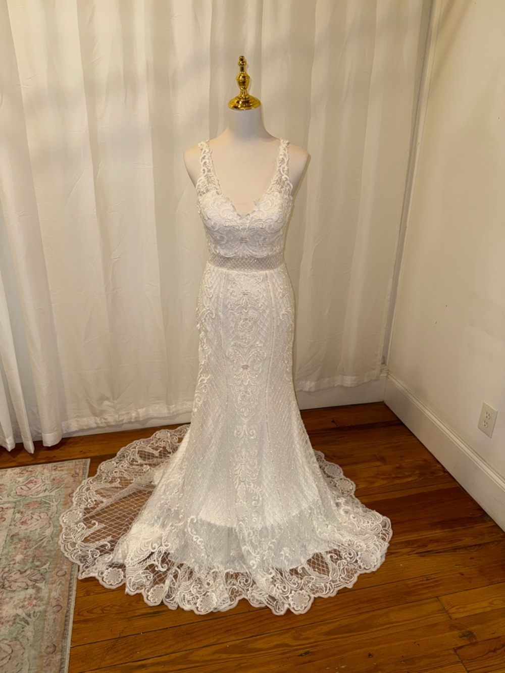 Christina Wu Ivory Lace Fit-and-Flare Wedding Gown